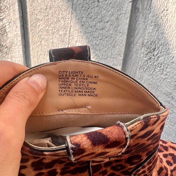 Just Fab Leopard Print Cowboy Stiletto Booties Size 9.5 - Picture 2 of 8